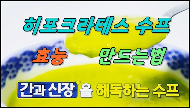  히포크라테스 수프 효능 만드는 법 - 지방간을 잡아라 엄지의 제왕