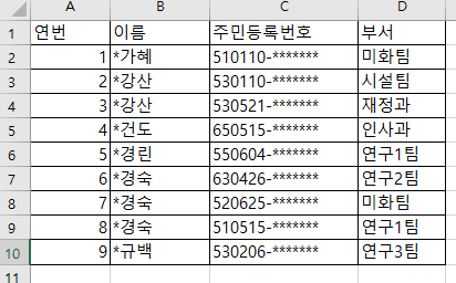 서식 적용 된 후 이미지