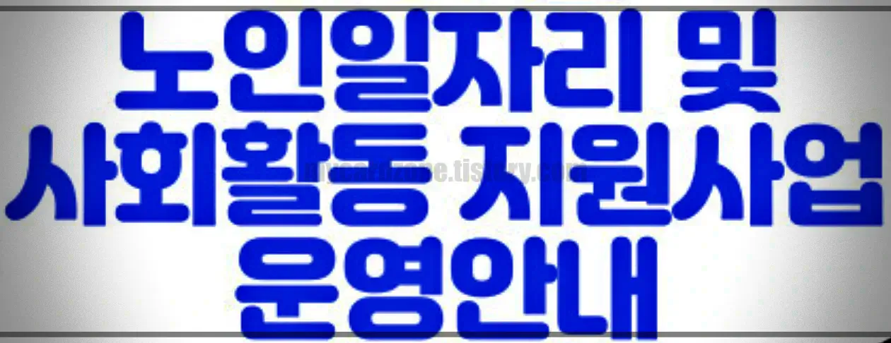  노인일자리 및 사회활동 지원사업 운영 안내 (종류, 신청방법, 60대)