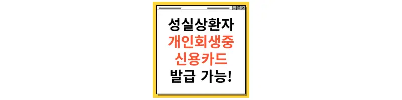  성실상환자 신용카드 개인회생중 카드 발급 방법