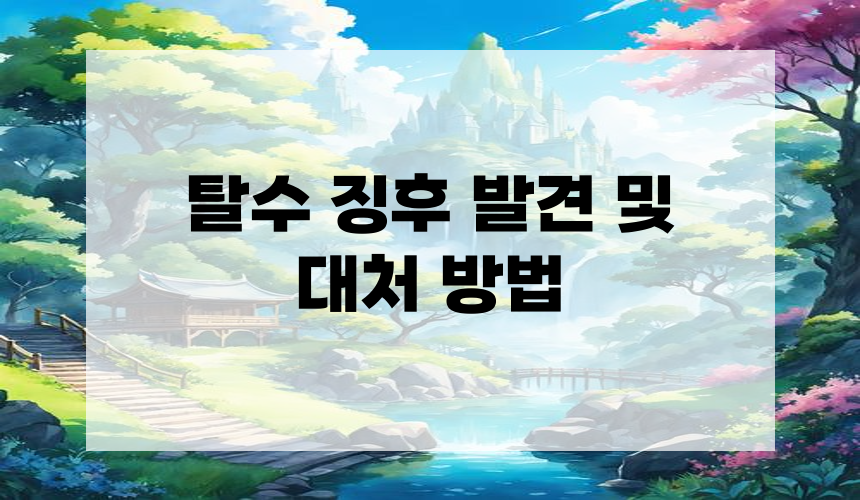 4. 탈수 징후 발견 및 대처 방법