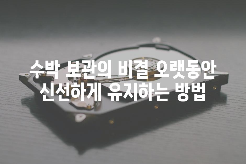 수박 보관의 비결 오랫동안 신선하게 유지하는 방법