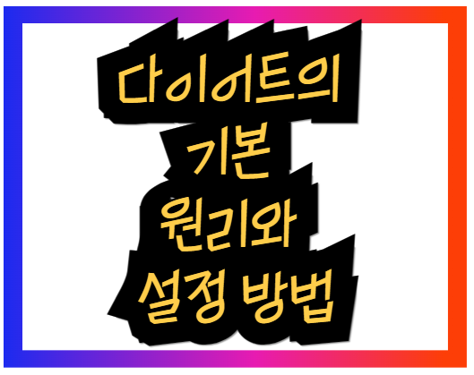 다이어트의 기본 원리와 설정 방법