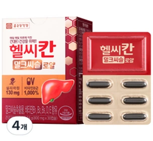 종근당건강 헬씨칸 밀크씨슬 로얄 24g&#44; 30정&#44; 4개