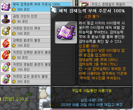 300코인을 주고 구매할 수 있다.