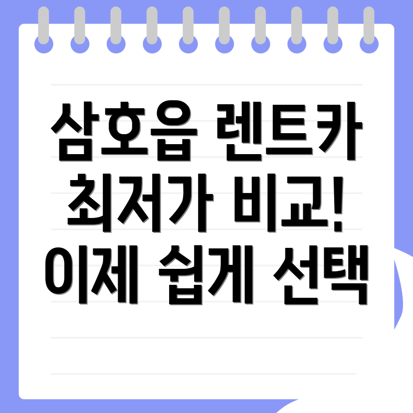 영암군 삼호읍 단기렌트카 가격비교