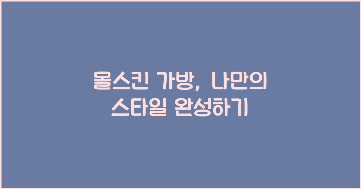 몰스킨 가방