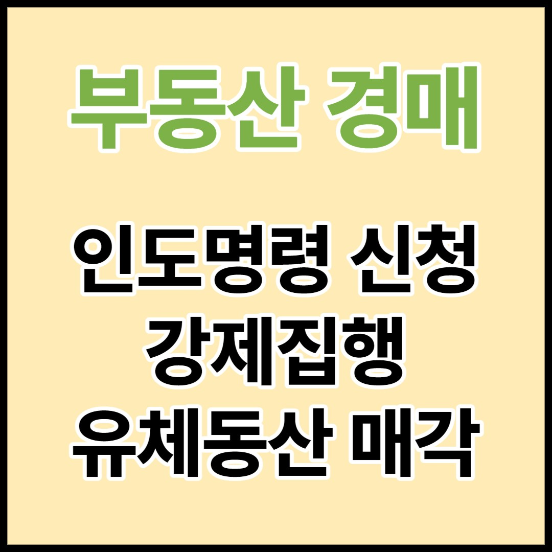  부동산 경매 인도명령 신청, 강제집행, 유체동산 처분 과정