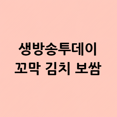  생방송투데이 꼬막 김치 보쌈 송파구 잠실 장원보쌈 장소 위치 어디