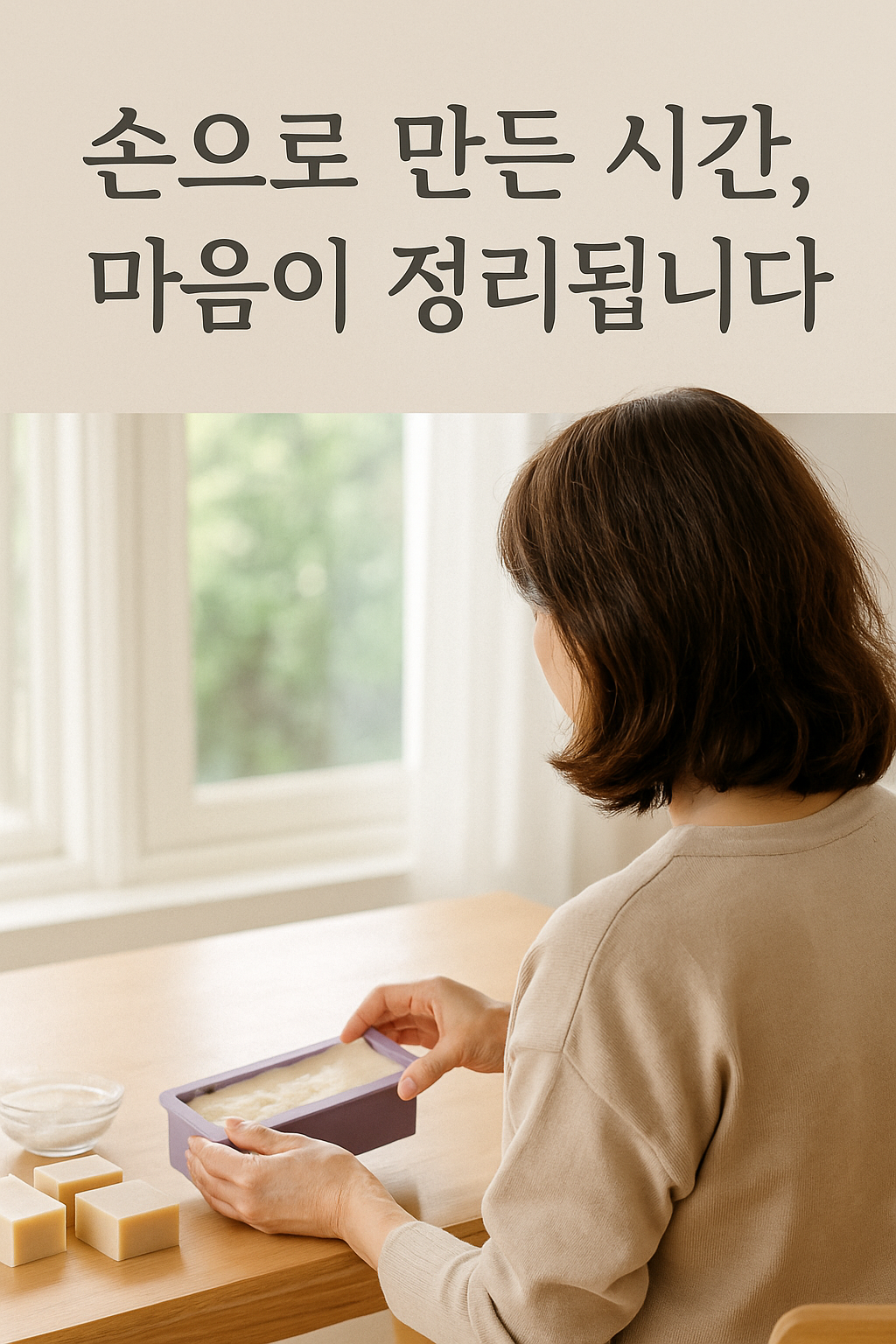 핸드메이드 취미로 비누를 만드는 이미지