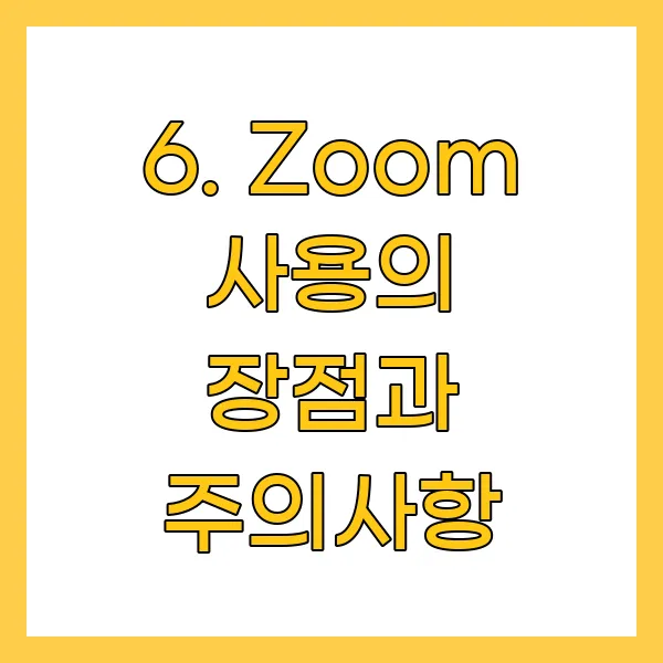 Zoom 사용의 장점과 주의사항