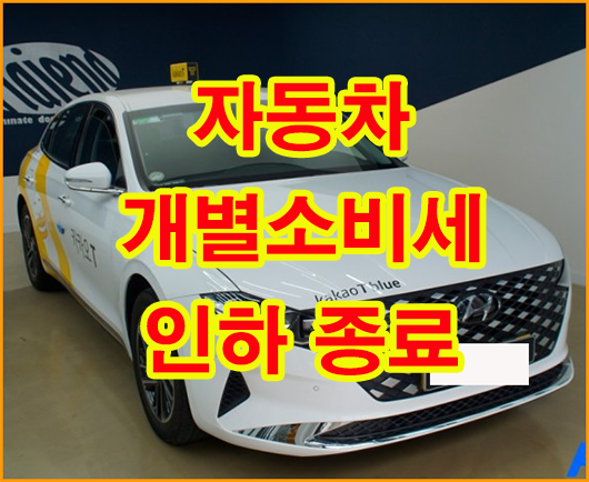  자동차 개별소비세 인하 종료 7월 부터 그랜저 세부담 36만원 인상