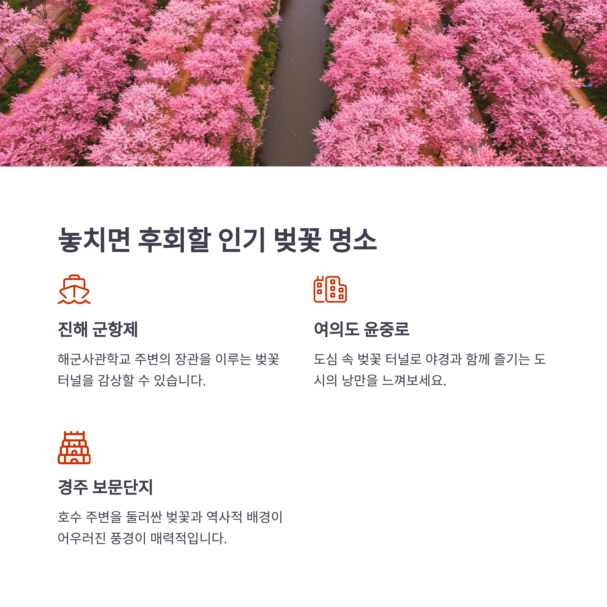 2025년 벚꽃 명소 추천