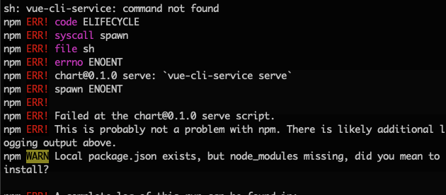  [Vue Error] npm run serve 오류 vue-cli-service: command not found