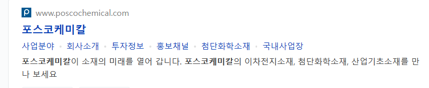 포스코케미칼 주가 배당금 조회 4