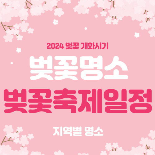 2024 벚꽃 개화시기 벚꽃 명소