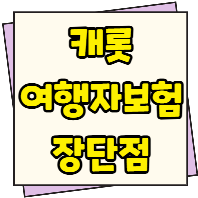  캐롯 여행자보험 장점과 단점 비교