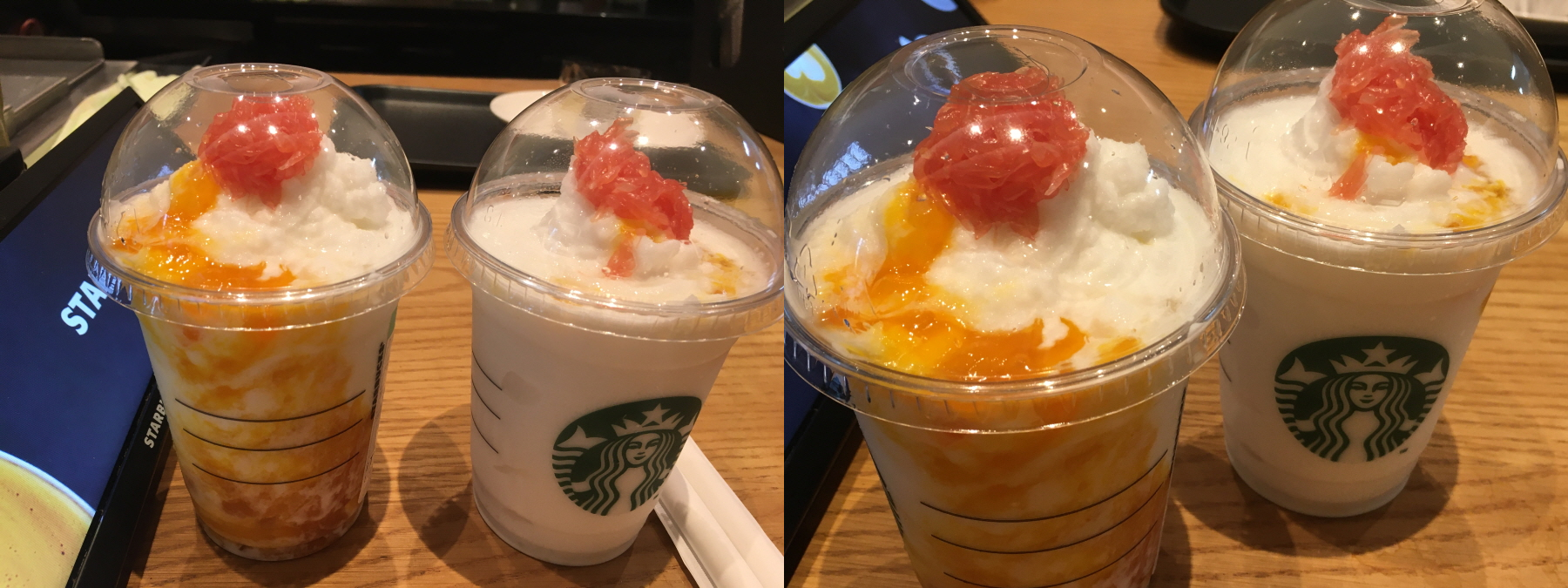 자몽 망고 코코 프라푸치노