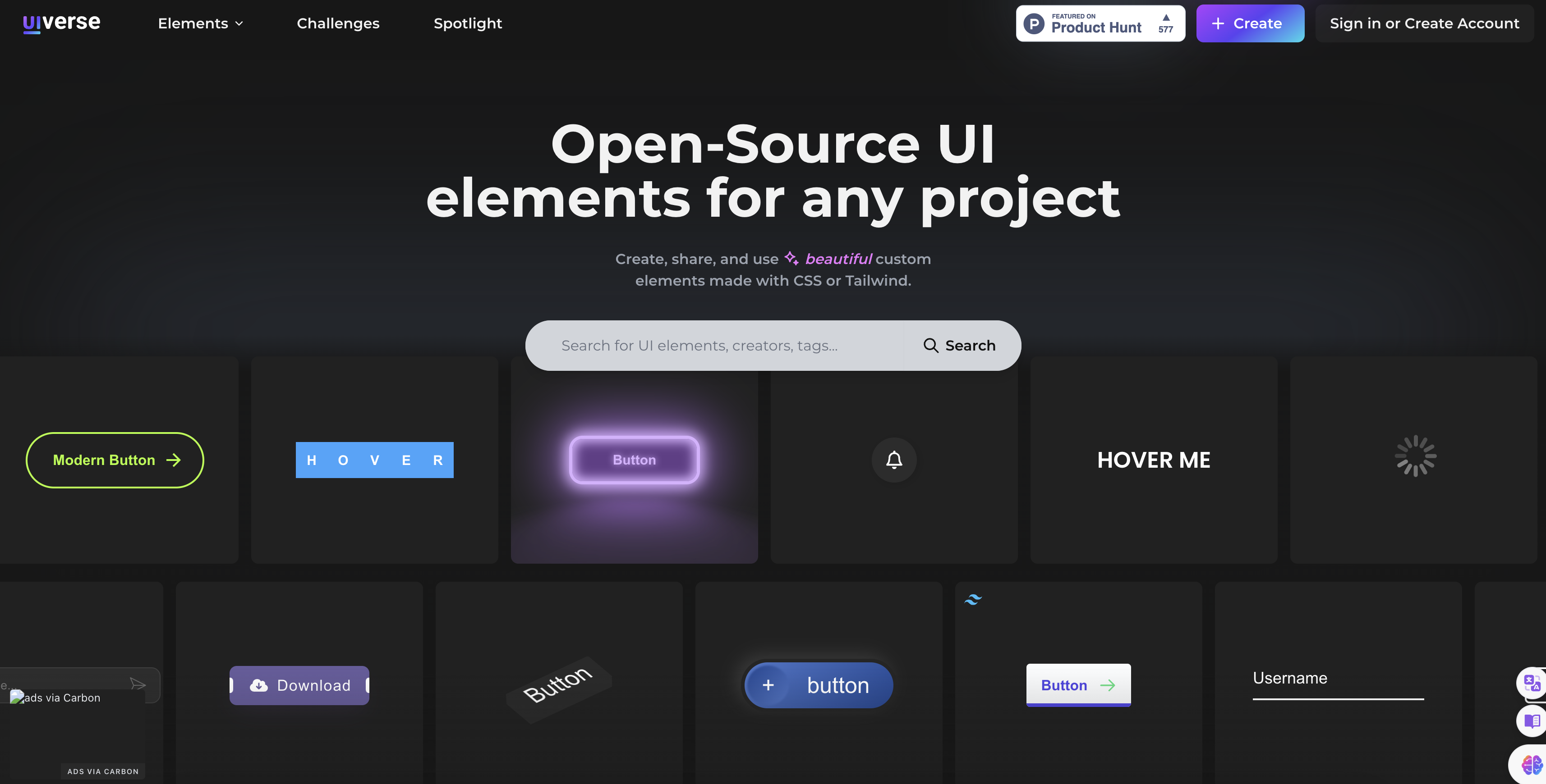 [Tools]Uiverse.io UI디자이너를 위한 무료 오픈소스 툴킷
