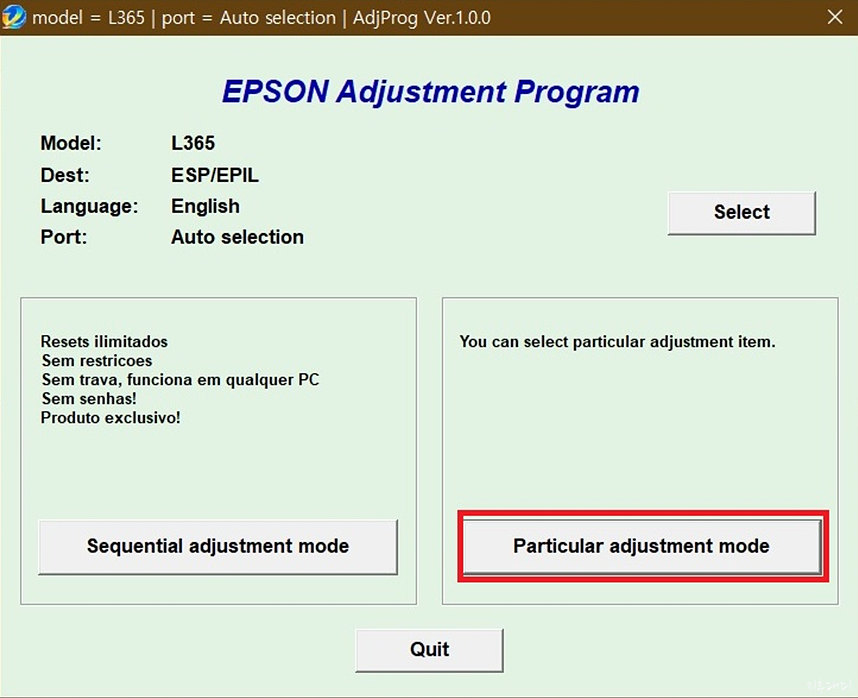 앱손 잉크패드 카운트 리셋 Epson Adjustment 4