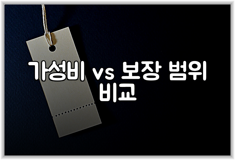 가성비 vs 보장 범위 비교