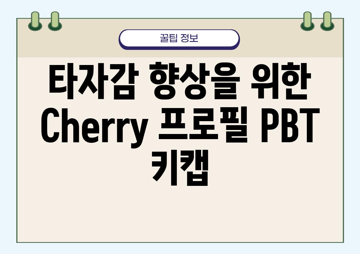 타자감 향상을 위한 Cherry 프로필 PBT 키캡