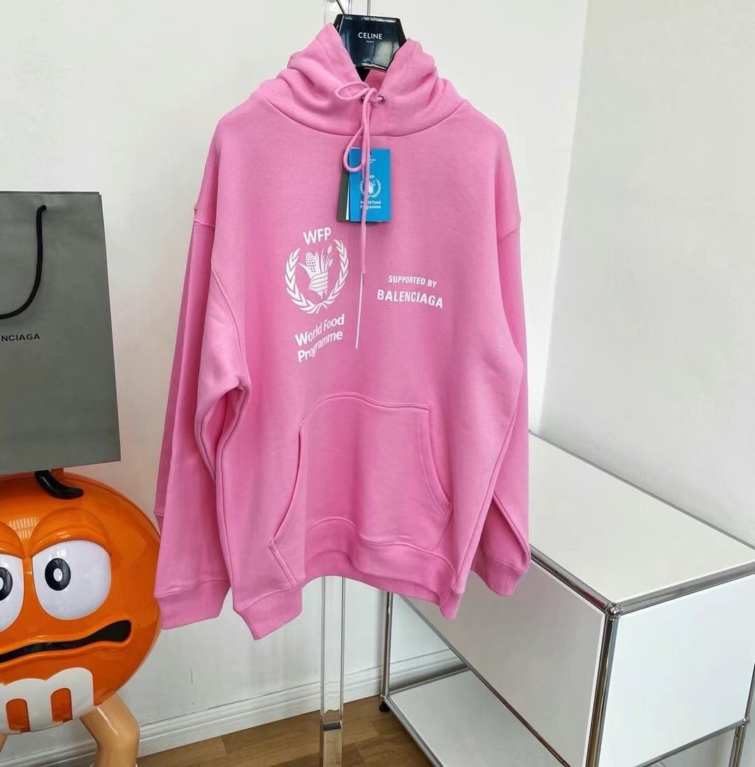  [BALENCIAGA] 발렌시아가 월드 푸드 프로그램 스웨트 셔츠 후드 티셔츠 612959 THV83 5630