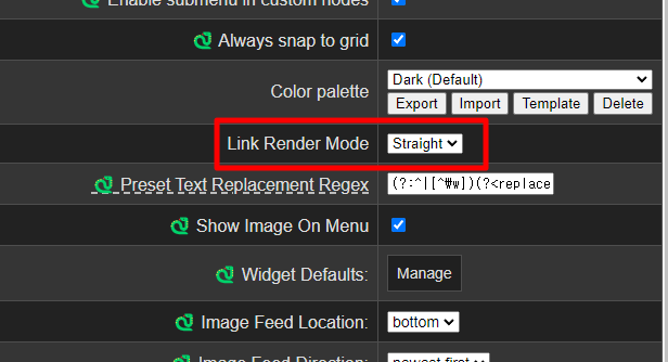 Link Render Mode 설정