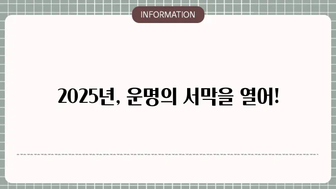 2025년 무료 신년운세