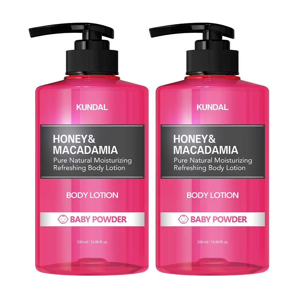  쿤달 퓨어 바디로션 베이비파우더향, 500ml, 2개