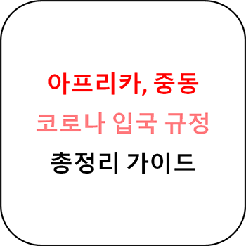  해외여행 가능한 아프리카, 중동 국가 코로나 관련 입국규정 총정리