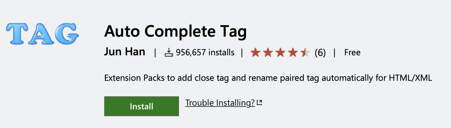 Auto Complete Tag