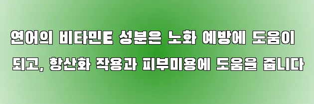 연어의 비타민E 성분은 노화 예방에 도움이 되고, 항산화 작용과 피부미용에 도움을 줍니다