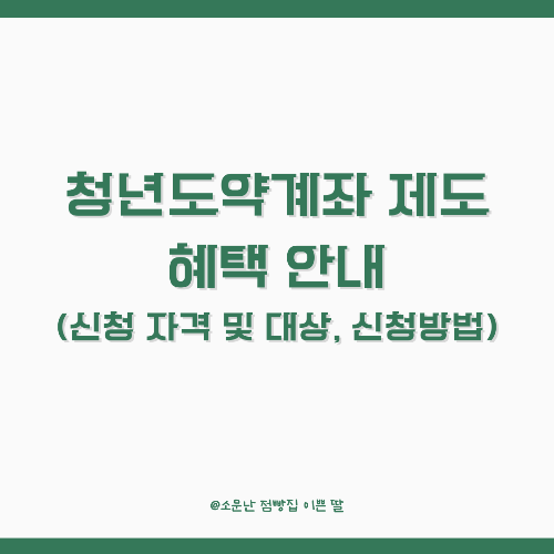 청년도약계좌 제도 혜택 안내(신청 자격 및 대상, 신청방법)