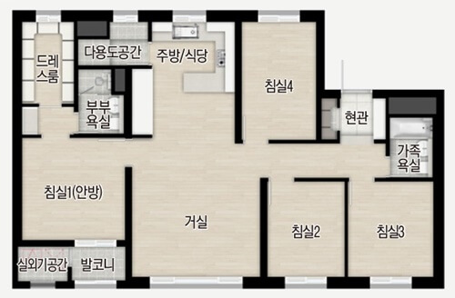 철산 자이 더 헤리티지 84A 평면도