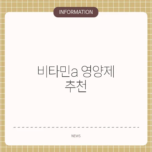 비타민a 영양제 추천