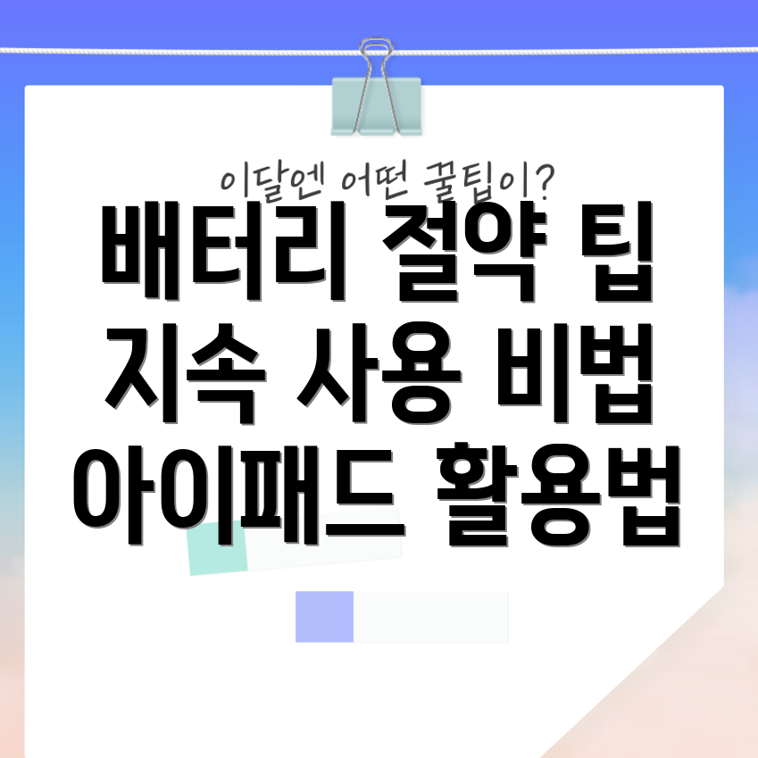 아이패드 배터리 성능 향상