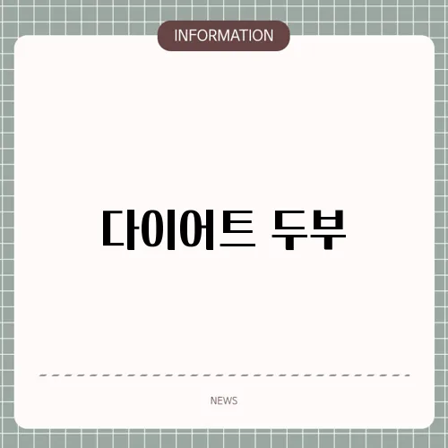 다이어트 두부