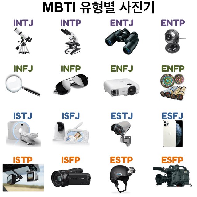  MBTI 유형별 사진기