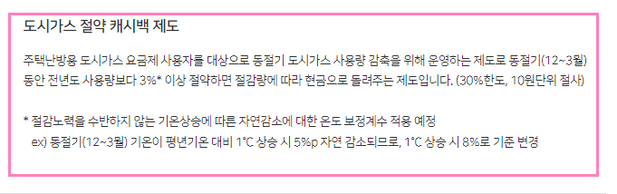 도시가스 캐시백 대상 신청기간 신청방법