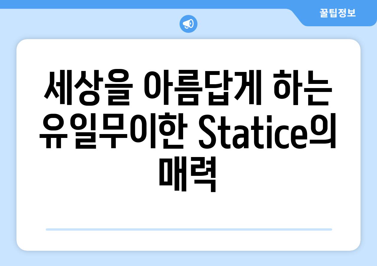 세상을 아름답게 하는 유일무이한 Statice의 매력