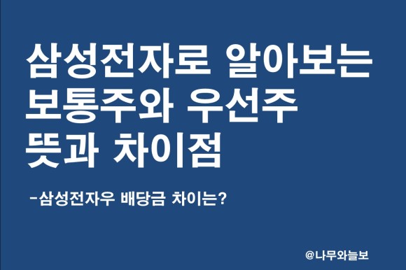 삼성전자우 삼성전자로 알아보는 보통주와 9