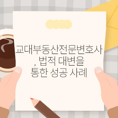 교대부동산전문변호사, 법적 대변을 통한 성공 사례