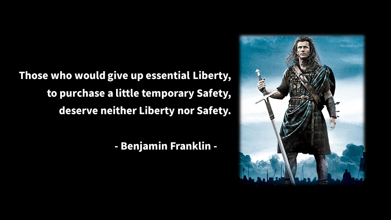 Those who would give up essential Liberty&#44; to purchase a little temporary Safety&#44; deserve neither Liberty nor Safety.

- Benjamin Franklin -