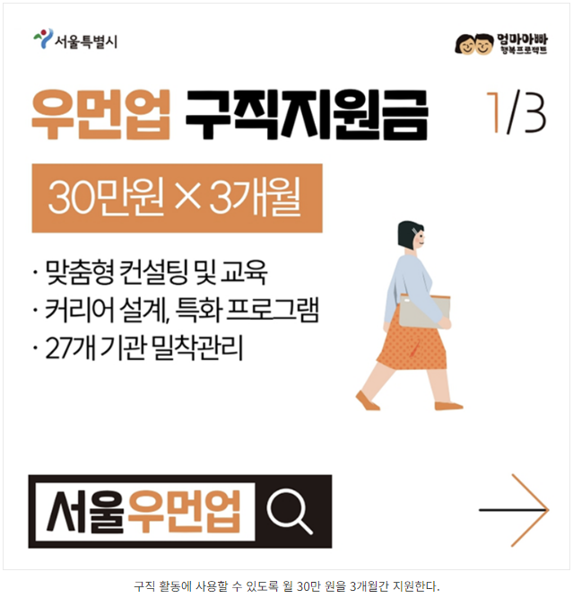 우먼업구직지원금 이미지