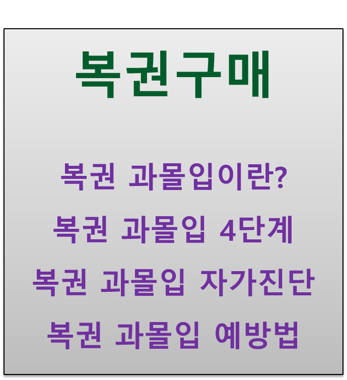  복권구매 복권과몰입 4단계 복권과몰입 예방법