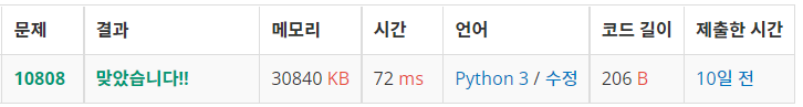  백준: 10808번 알파벳 개수 (Python3)