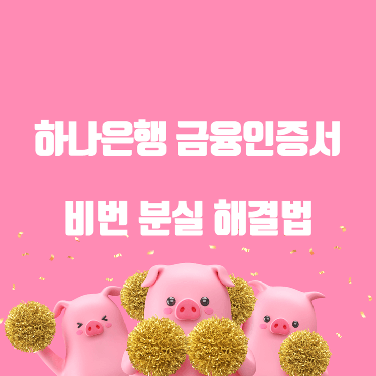 하나은행 금융인증서 분실