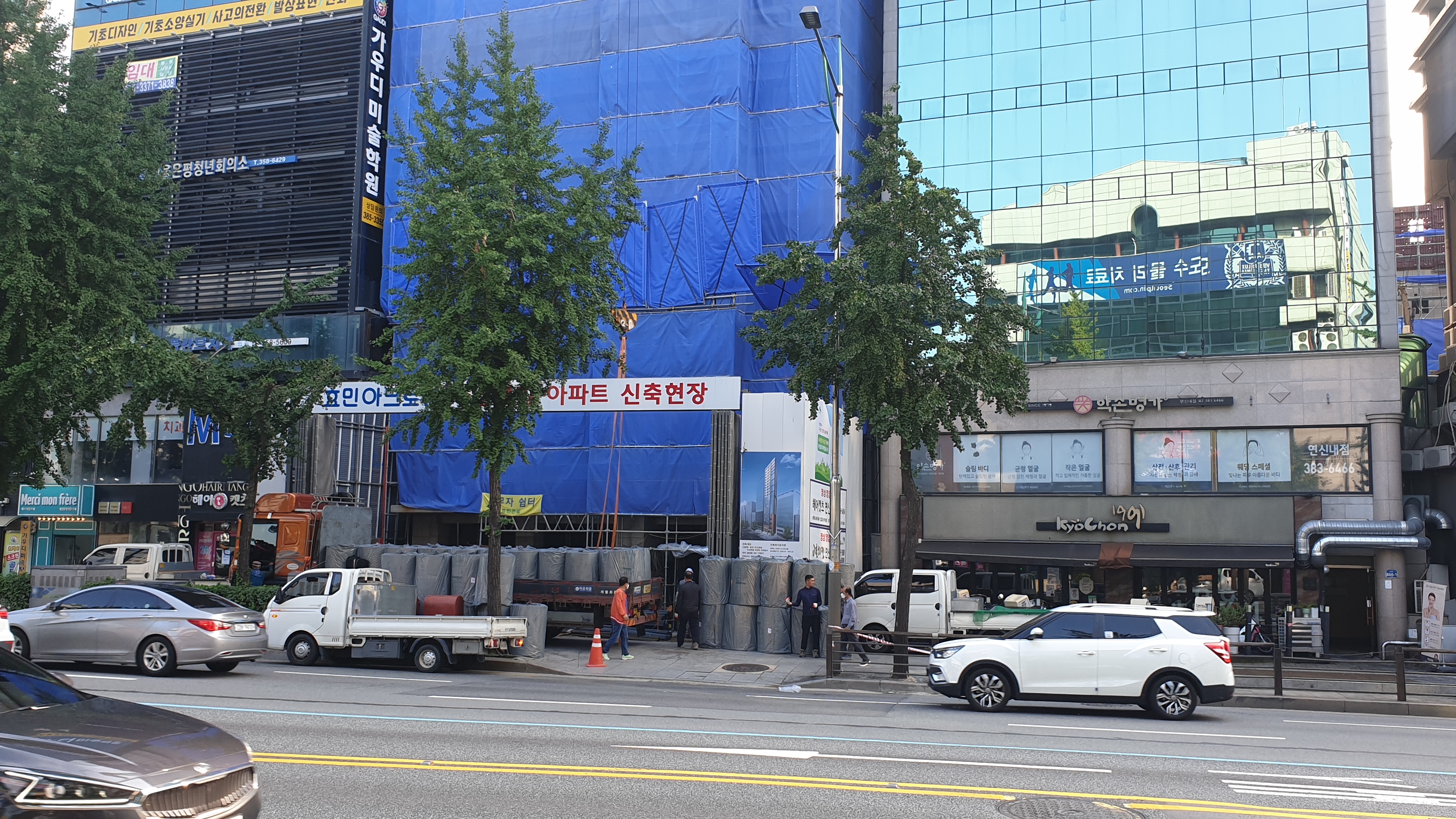  은평구 연신내역 건물 공사 현장 사진 107 효민아크로뷰 주상복합 아파트 신축현장 (korean construction)