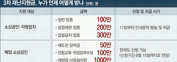 3차 재난지원금 대상 조회이십이